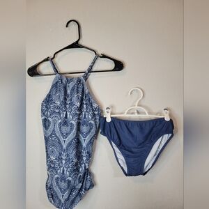 VENUS Blue and White Paisley Bikini